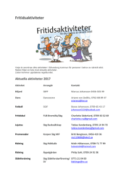 Fritidsaktiviteter - Sölvesborgs kommun