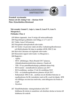 Protokoll 9 okt - SBK Mellannorrland
