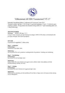 Välkommen till SSS Vuxencrawl VT-17