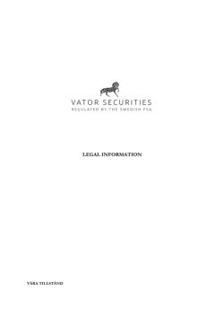 Legal information - Vator Securities