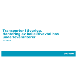 Fakta om transporter i Sverige. Hantering av