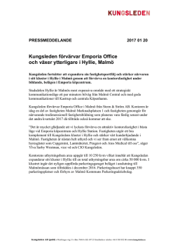 Pressmeddelande Kungsleden förvärvar Emporia Office
