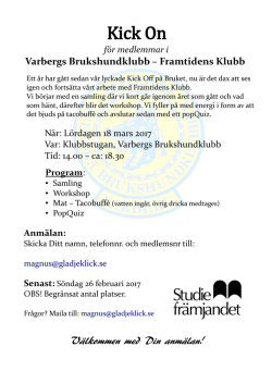 Inbjudan - Varbergs Brukshundklubb