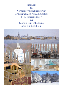 Inbjudan till Nordiskt Tvärfackligt Forum för Dysmeli och