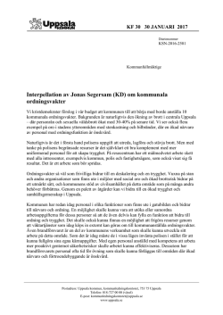 Interpellation av Jonas Segersam (KD) om