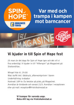 Spin of Hope fest på Magasinet
