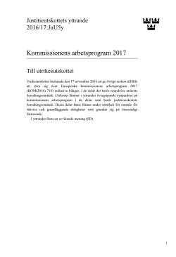 Kommissionens arbetsprogram 2017