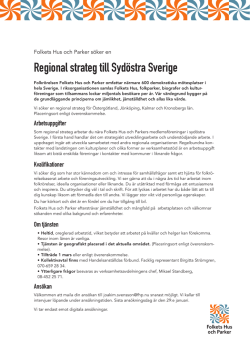 Regional strateg till Sydöstra Sverige