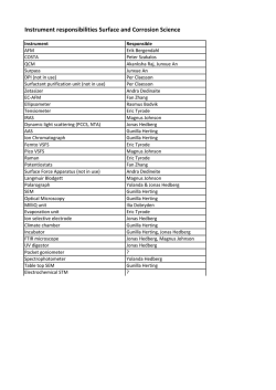 Instrument responsibilities Surface and Corrosion Science