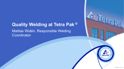 Quality Welding at Tetra Pak®