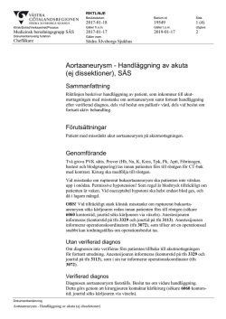 Aortaaneurysm - Handläggning av akuta (ej dissektioner)