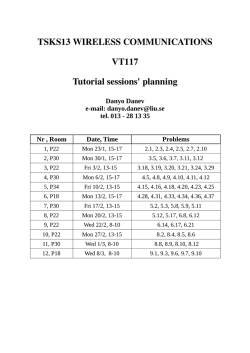 TSKS13 Wireless Communications - TS planning