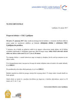 Sporočilo za javnost  - Univerzitetni klinični center Ljubljana
