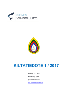 kiltatiedote 1 / 2017 - Suomen Voimisteluliitto