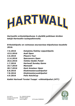Hartwall Birdiet 2.väylällä 2016