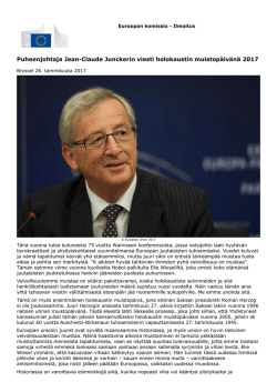 Puheenjohtaja Jean-Claude Junckerin viesti