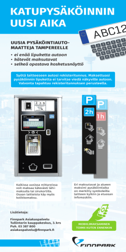 Uuden pysäköintiautomaatin käyttöohje