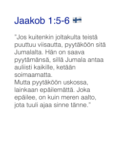 scripture memorization james 1/5-6 finnish