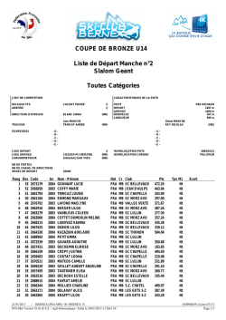 COUPE DE BRONZE U14 Liste de Départ Manche n°2 Slalom