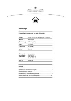Elinstallationsrapport for ejendommen