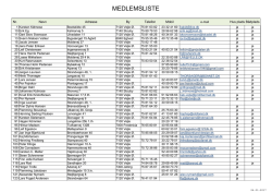Medlemsliste i medlems nummer orden