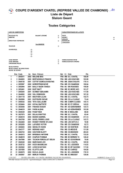 COUPE D`ARGENT CHATEL (REPRISE VALLEE DE CHAMONIX