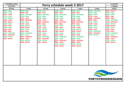 Ferry schedule week 5 2017