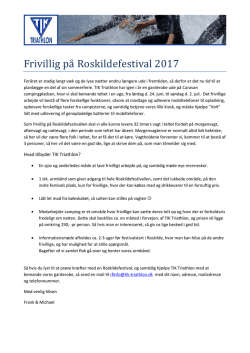 Frivillig på Roskildefestivål 2017