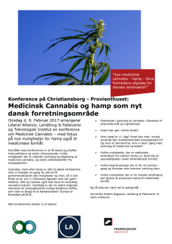 Konference: Medicinsk Cannabis og hamp som nyt dansk