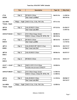 TowerJazz MPW Schedule