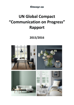UN Global Compact “Communication on Progress” Rapport