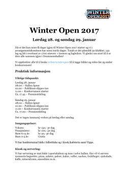 Siste info - Om Winter Open