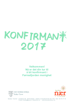Vil du være konfirmant i Førresfjorden menighet 2016/2017?