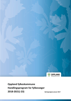 Oppland fylkeskommune Handlingsprogram for