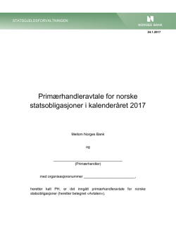 Primærhandleravtale for norske statsobligasjoner i