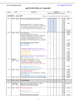 Aktivitetsplan 2016-2017
