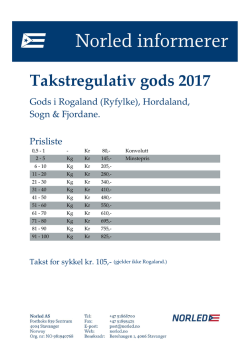 Takstregulativ gods 2017