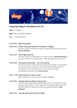 Program, Trondheim 2017