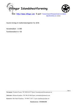Forslag til medlemskontigent - Villingur Islandshestforening