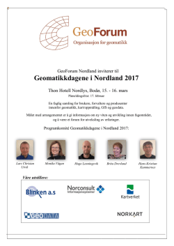 Geomatikkdagene i Nordland 2017