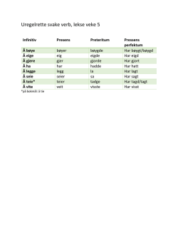 Uregelrette svake verb, lekse veke 5