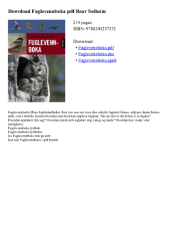 Fuglevennboka pdf Roar Solheim