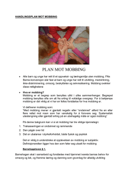 plan mot mobbing - Trondheim kommune