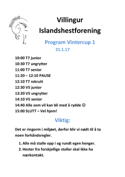 Program vintercup 1 2017 - Villingur Islandshestforening