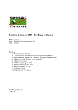 Saksliste til årsmøte 2017 - Nordhaug Golfklubb