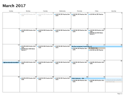 Calendar — Month — 3/1/17 to 3/31/17