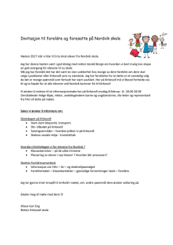 Invitasjon til foreldre og foresatte på Nordvik skole