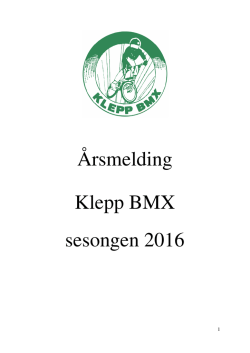 Årsmelding Klepp BMX sesongen 2016