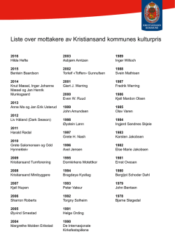 Liste over mottakere av Kristiansand kommunes kulturpris
