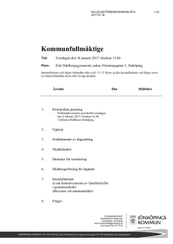 Kommunfullmäktige - Jönköpings kommun